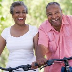 Senior couple on cycle ride