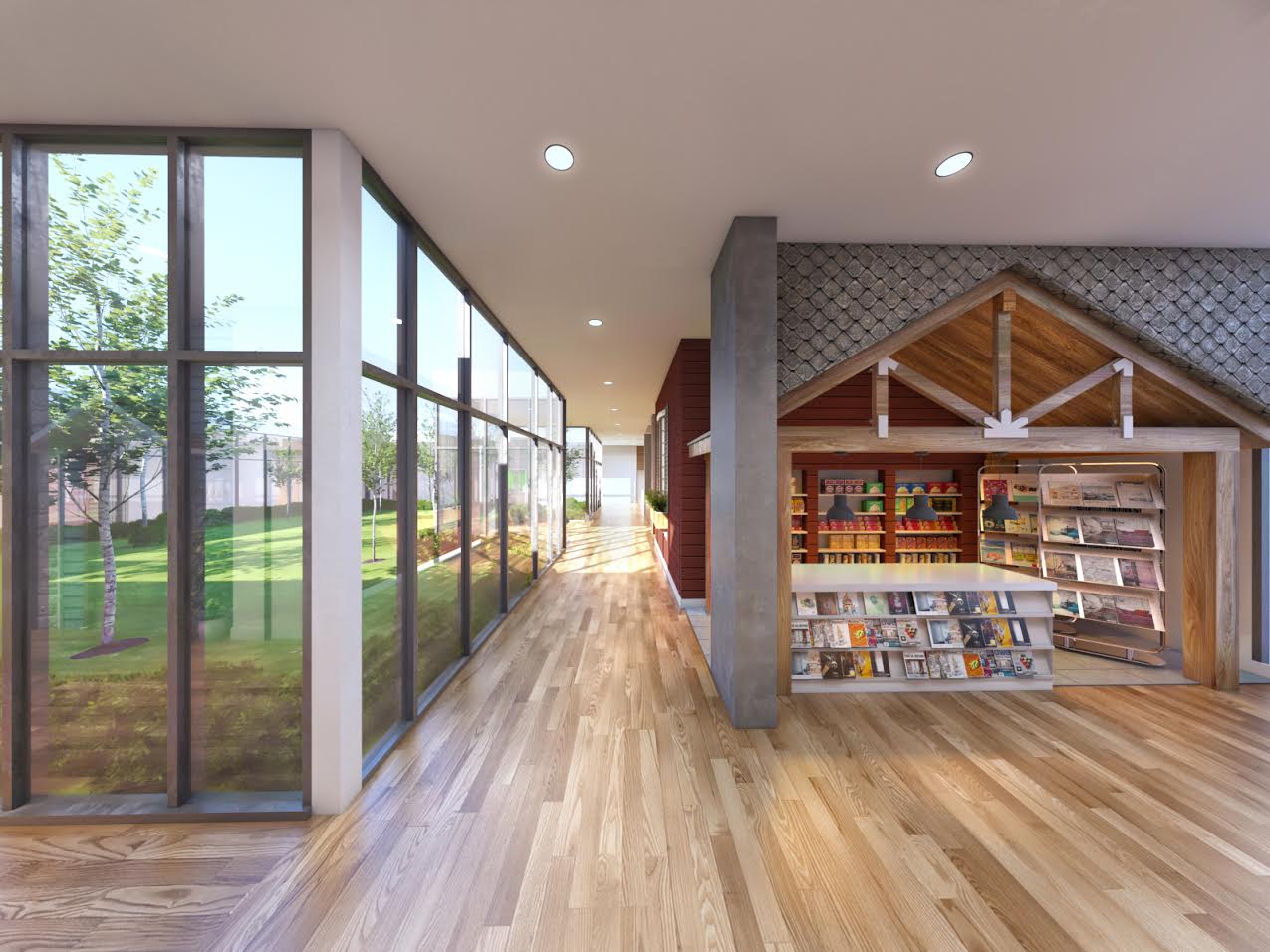Kiosk in a dementia care community by van der King Design Group and Global Architects Inc.